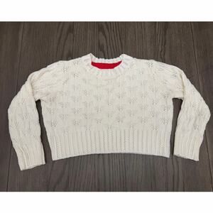 En Creme Cream Off White Cropped Sweater Size M